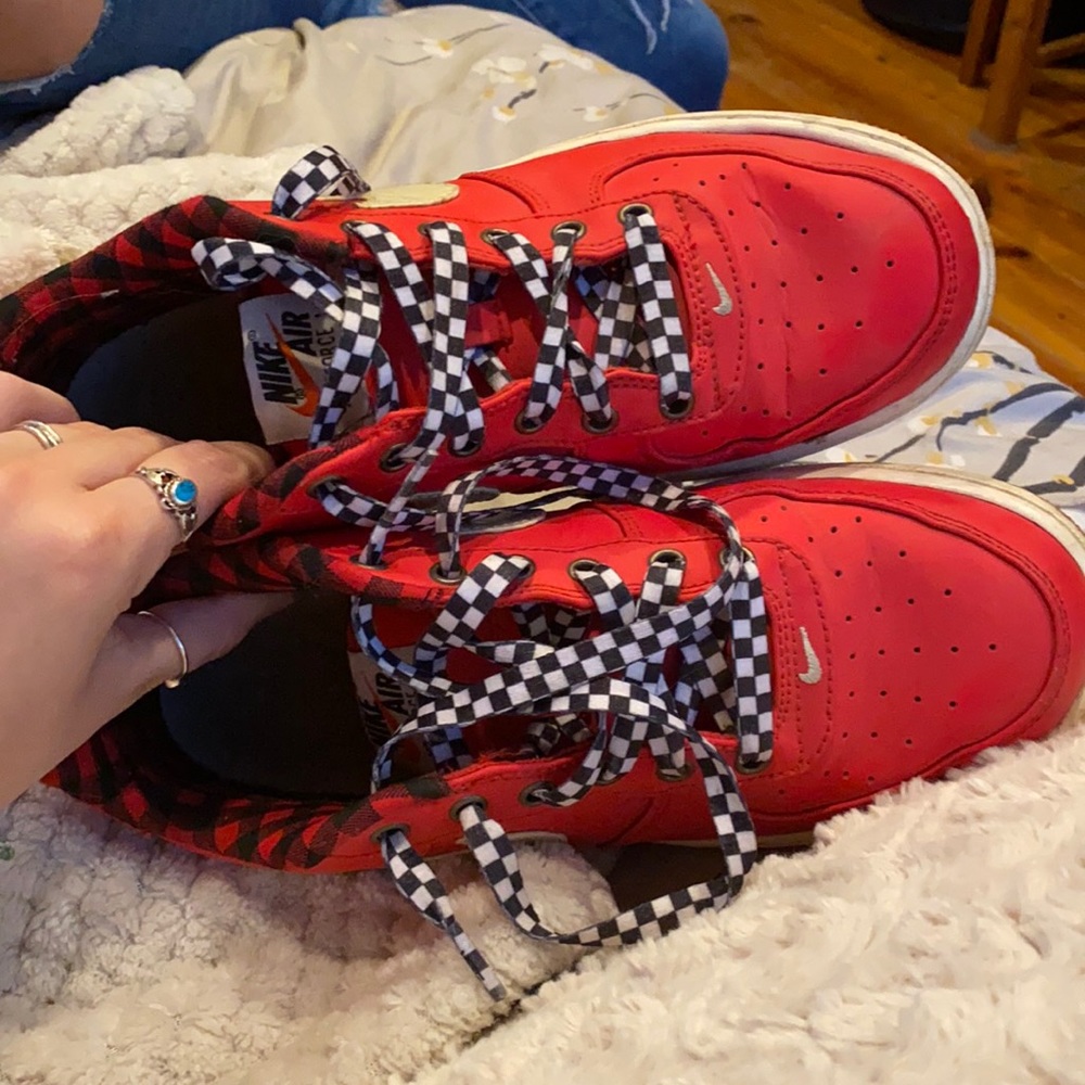 Red Nike Air Force ones